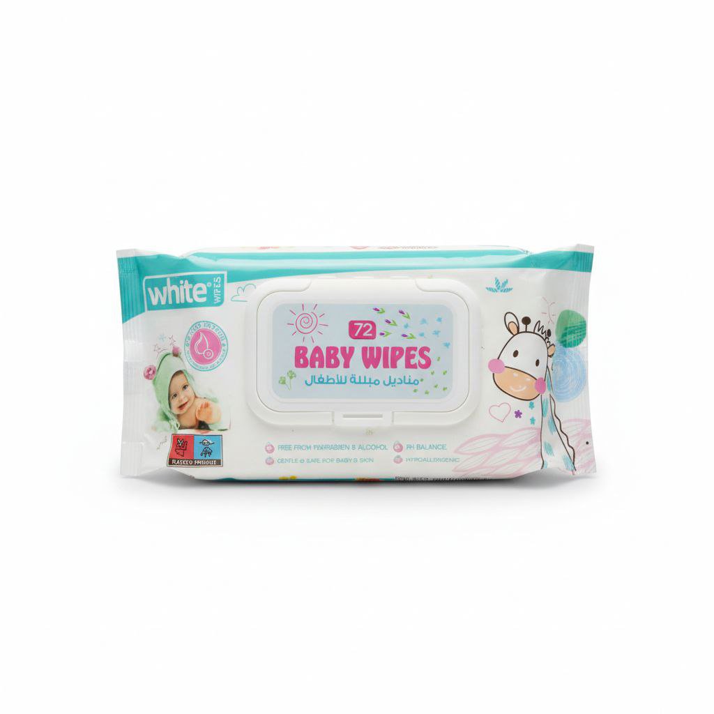 مناديل مبلله 72 منديل وايت