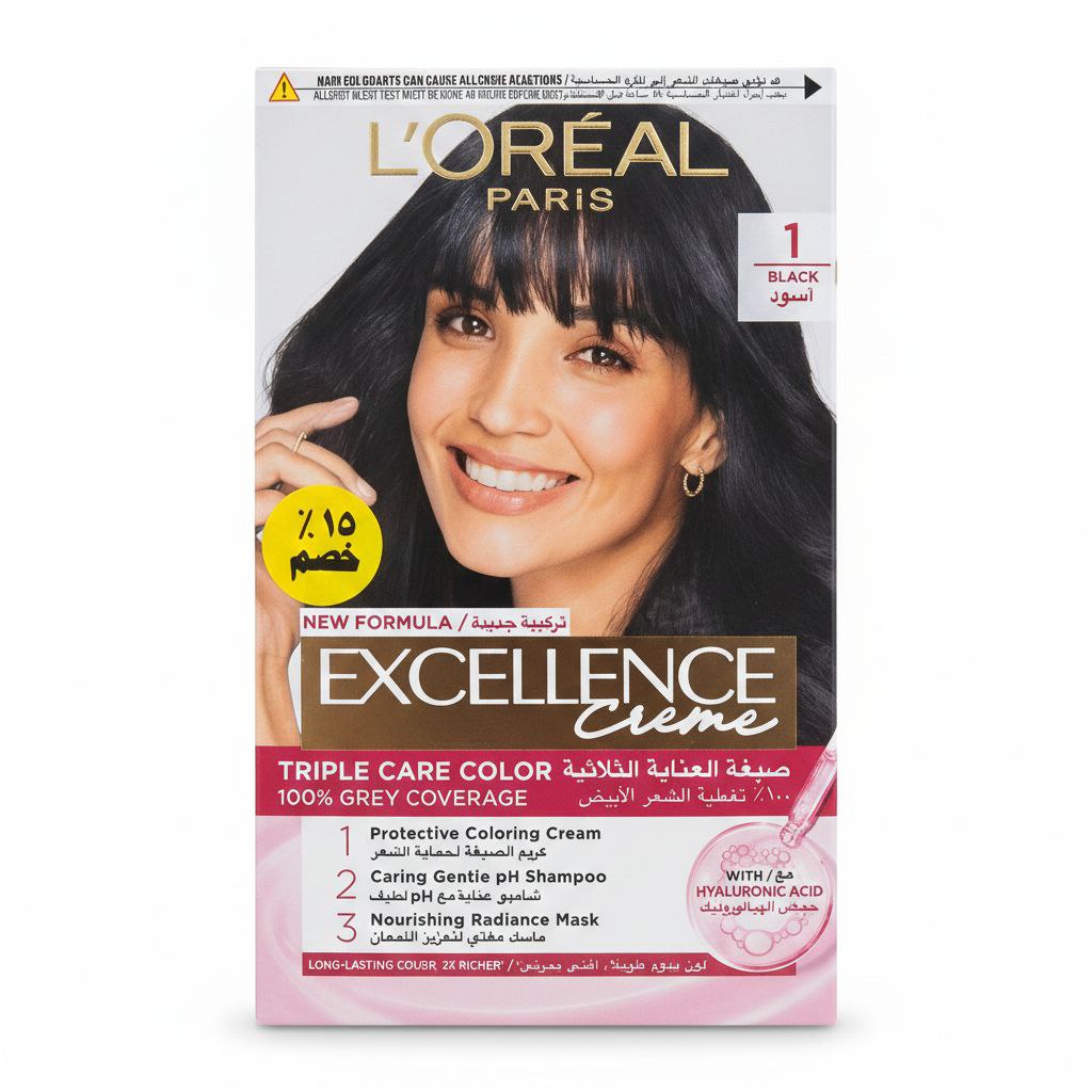لوريال صبغه اكسلانس رقم 1/0 اسود