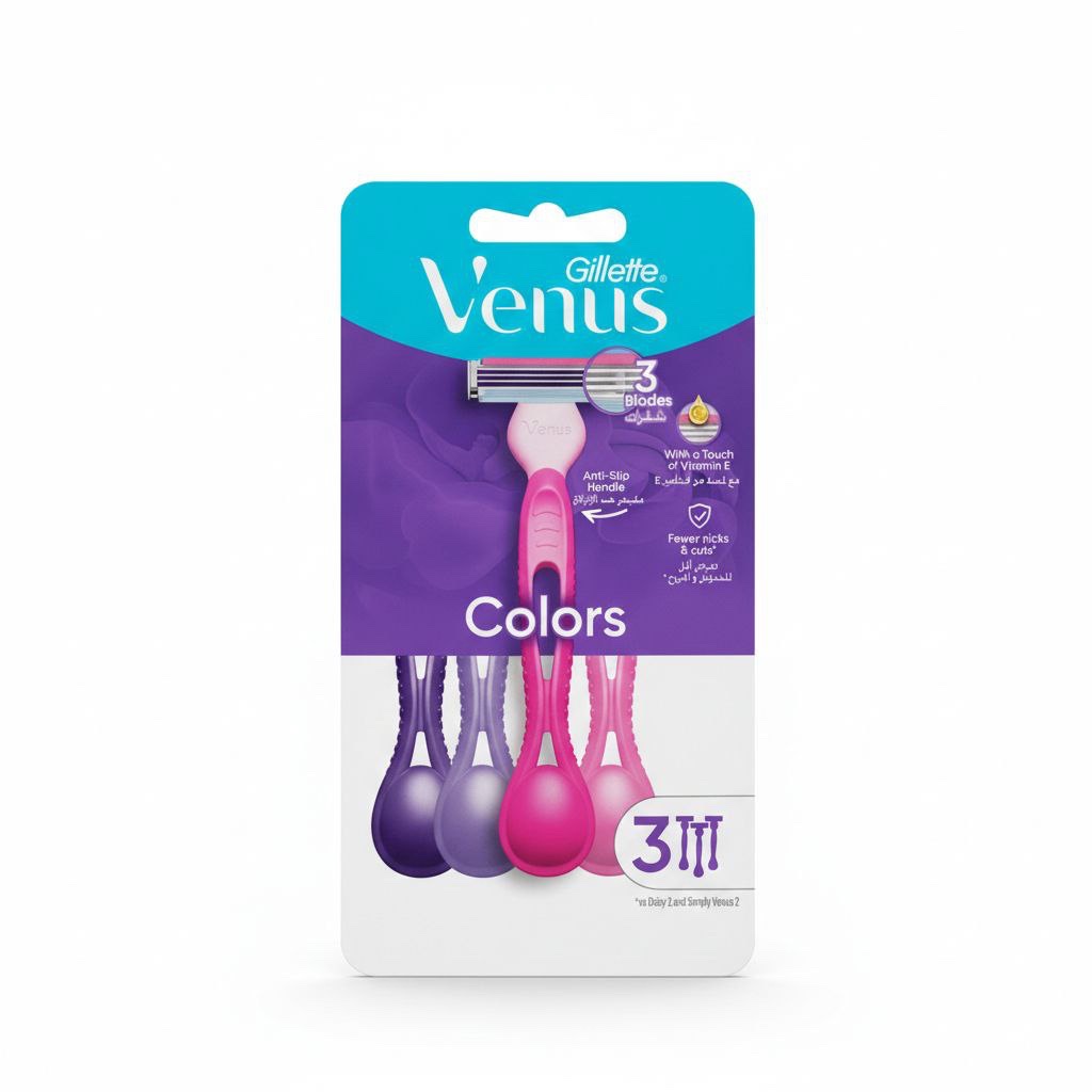جيليت فينوس ماكنية حريمي الوان 3ق